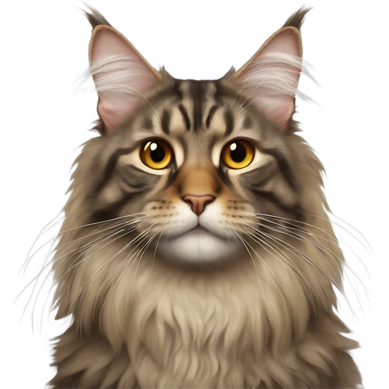 Maine Coon with a stupid face and butterfly on his nose emoji