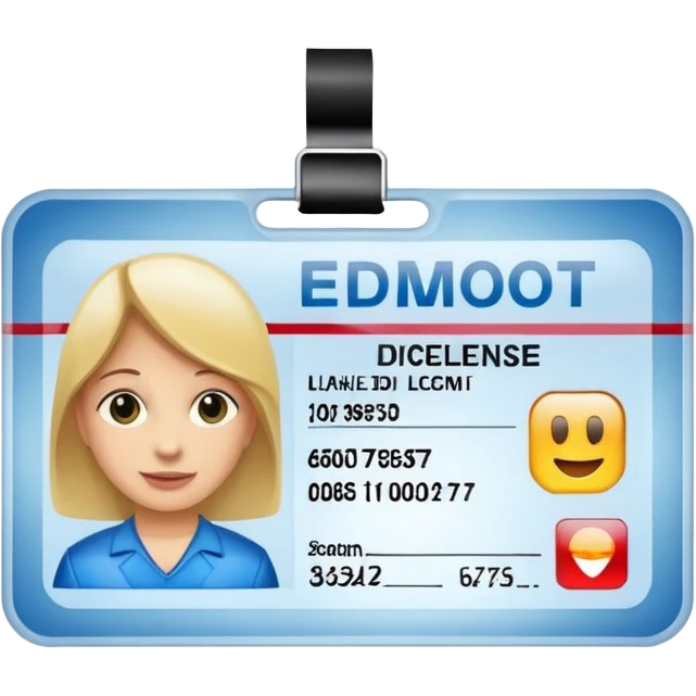 Photo realistic image of a drivers License ID emoji