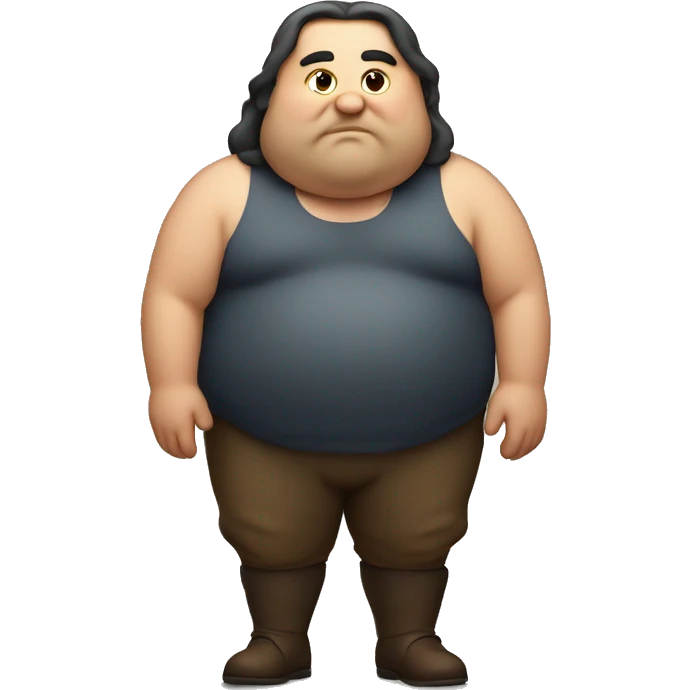 fat man with a bow and long hair emoji