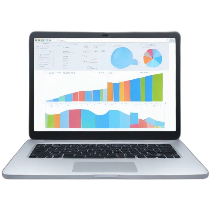 laptop with charts emoji