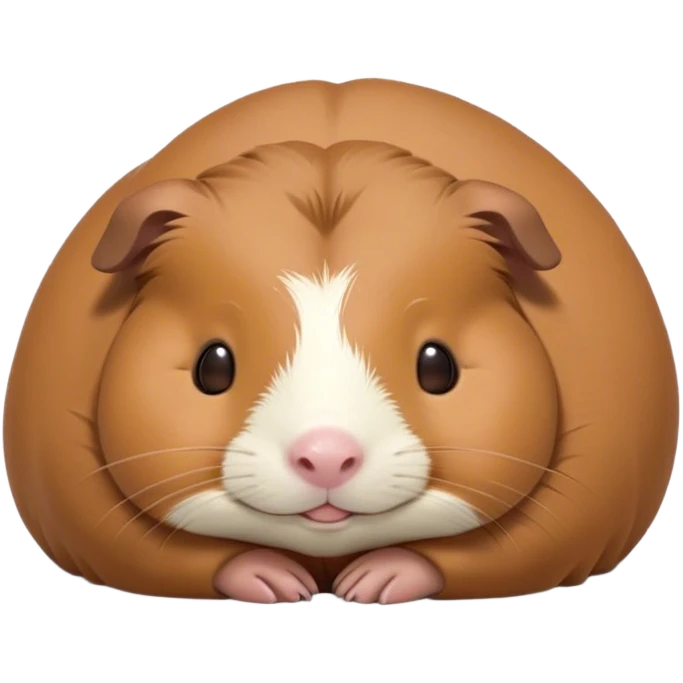 Meme-Worthy Cute Sleeping Brown Guinea Pig Portrait Emoji, Head resting peacefully with a contented smile, showcasing a delightfully chubby build and a luxuriously soft brown coat, eyes shut in a serene, cozy nap, Simplified yet hilariously adorable features, highly detailed, glowing with a soft, drowsy light, high shine, relaxed and utterly lovable, stylized with an air of playful laziness, bright and heartwarming, soft glowing outline, capturing the essence of a comically sleepy guinea pig, so meme-worthy it feels like it could instantly become the next viral sensation of adorable slumber! emoji