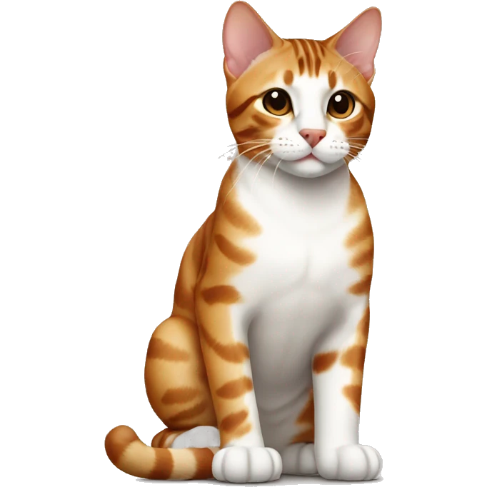 ginger brown white bengal cat cute  emoji