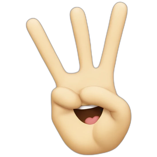 smiling-while-doing-a-peace-sign emoji