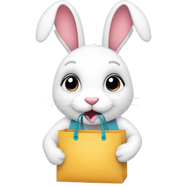 a shopping rabbit emoji