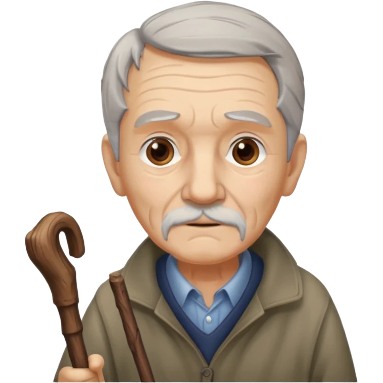 old man with walking stick emoji