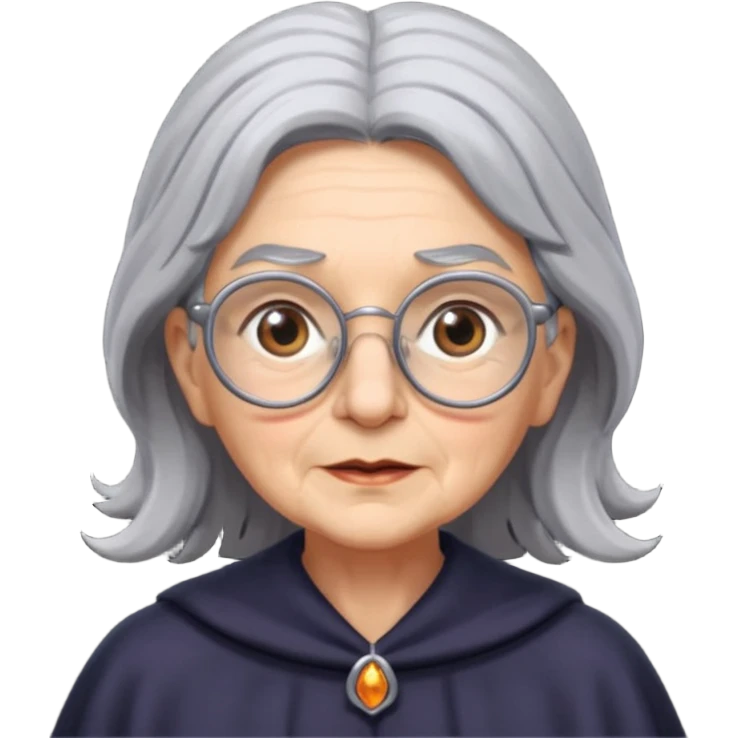 old witch with grey hair and glasses emoji