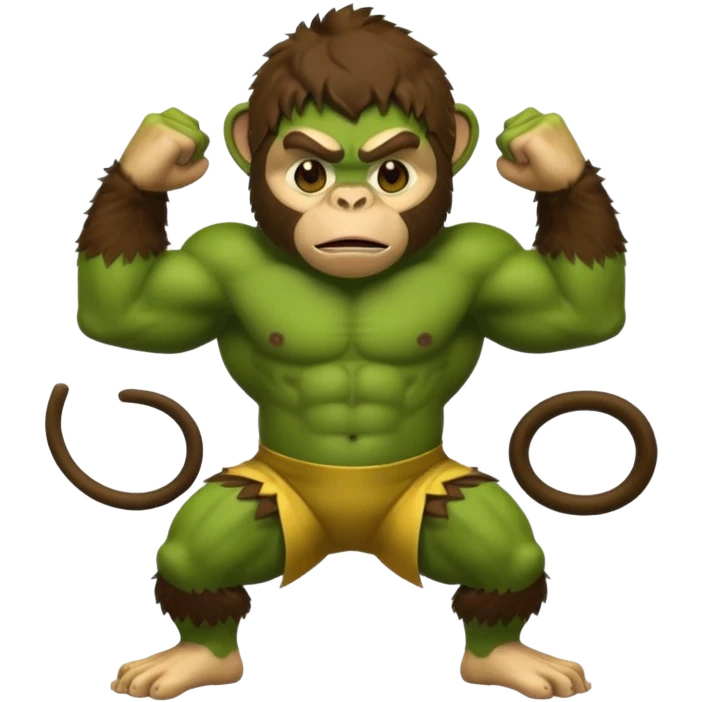 Hulk dressed as a monkey emoji
