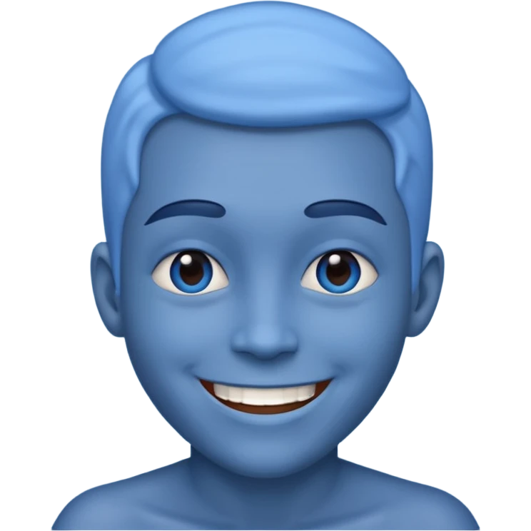 Blue smiling emoji