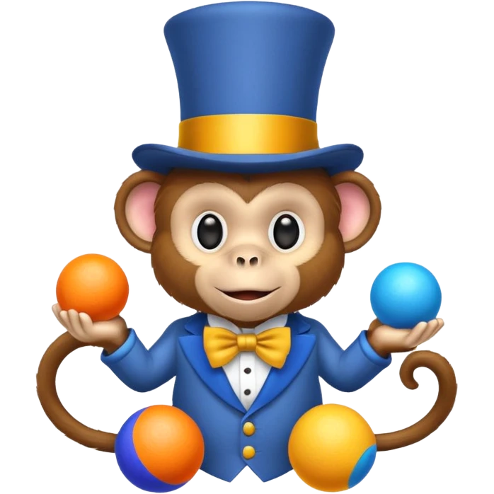 Monkey with a top hat and balls out emoji