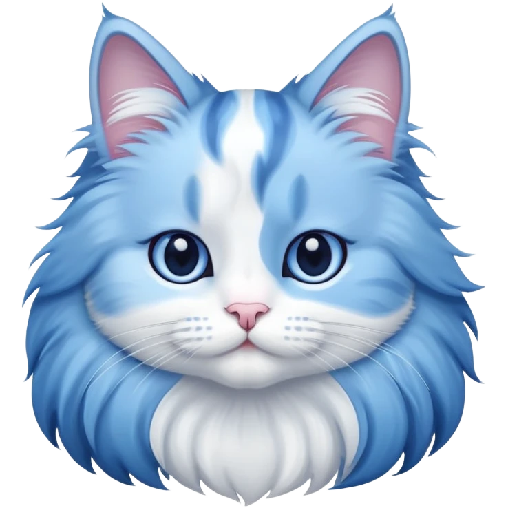 Long-haired blue and white cat emoji