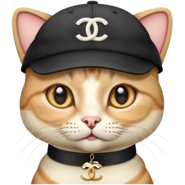 cat wearing chanel cap  emoji