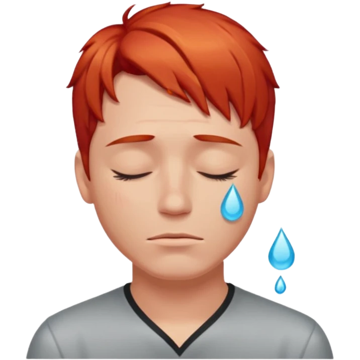 😔👨‍🦰💧 emoji