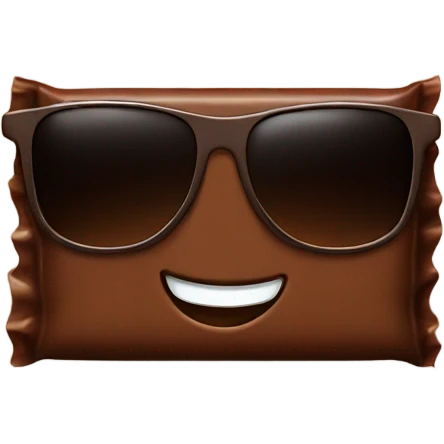 Chocolate bar with sunglasses  emoji