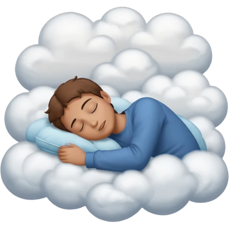 boy sleeping on clouds emoji