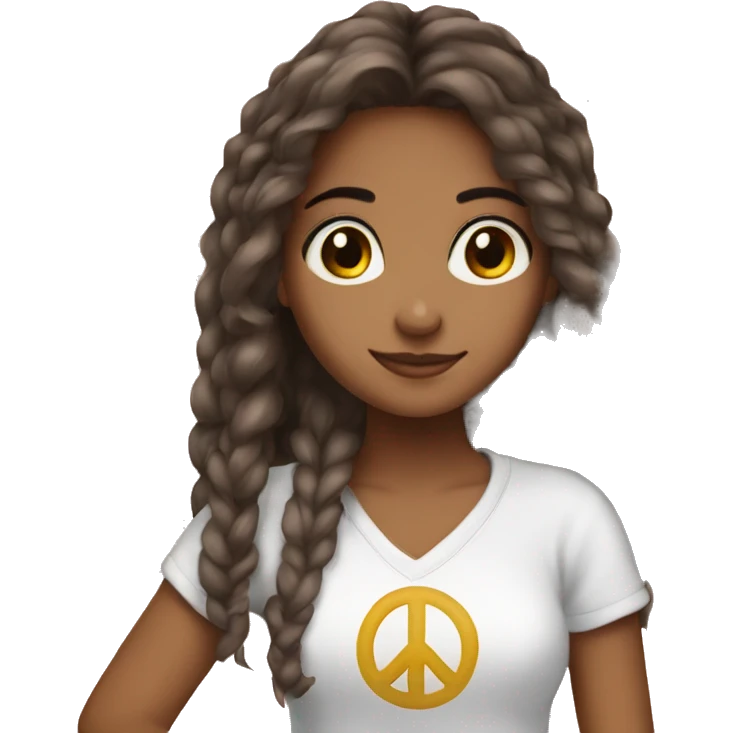 peace sign cute girl latina emoji