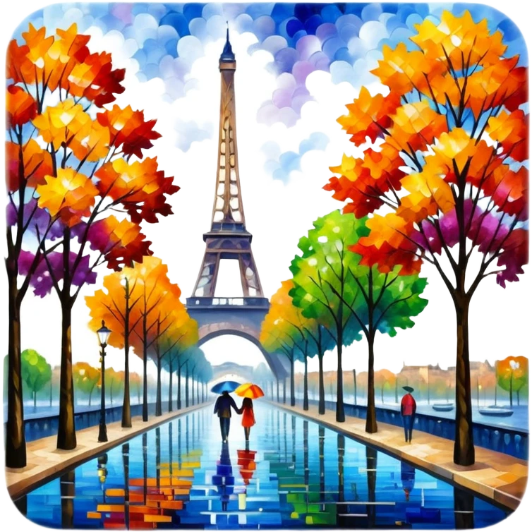 Paris scene in afremov style emoji