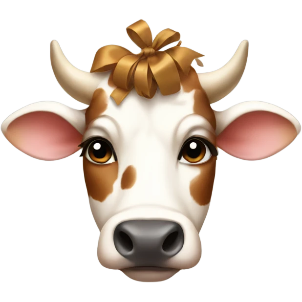 Cow with bows in their hair emoji
