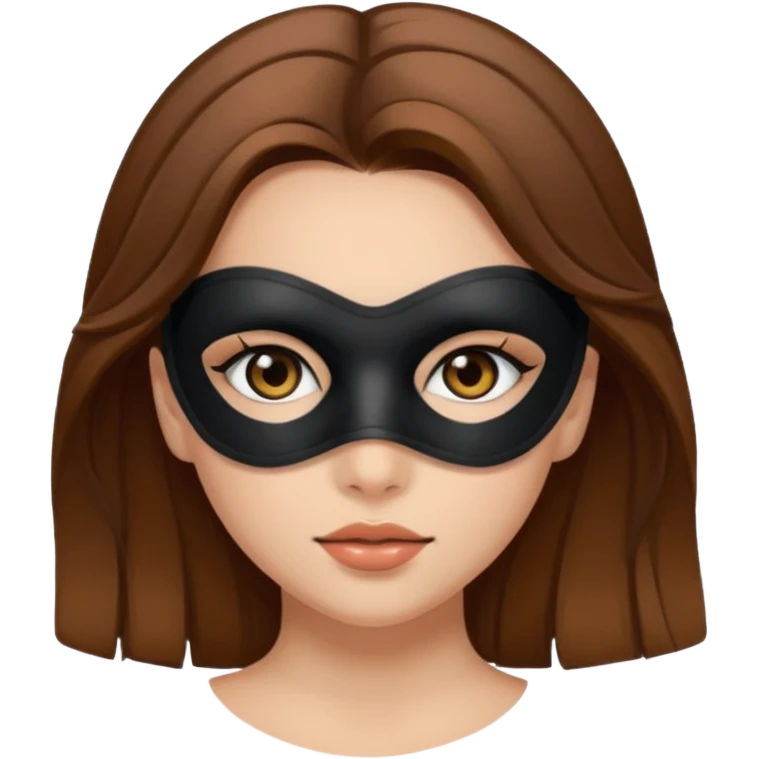 black eye mask with girl emoji