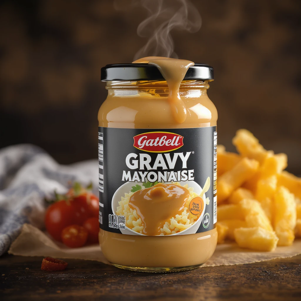 gravy mayonaise, TOGETHER "gravyonaise", product packgaging, jar emoji