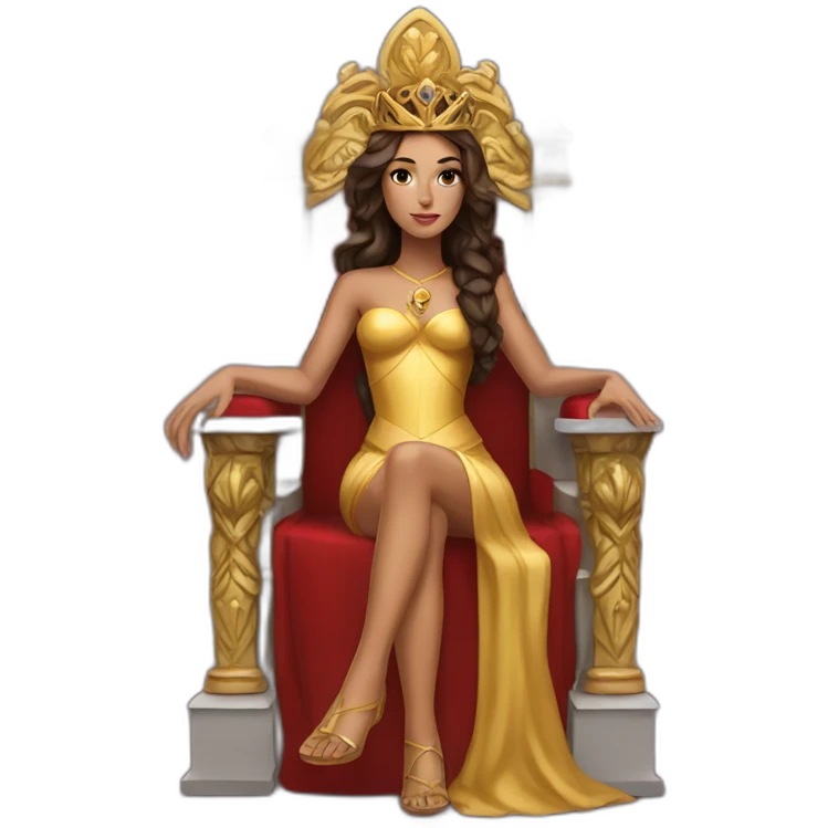 Brunette Goddess on throne emoji