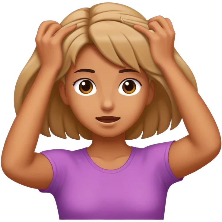 A girl pulling her hair emoji