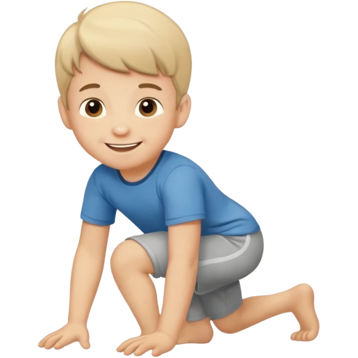 Child boy walking like animal emoji