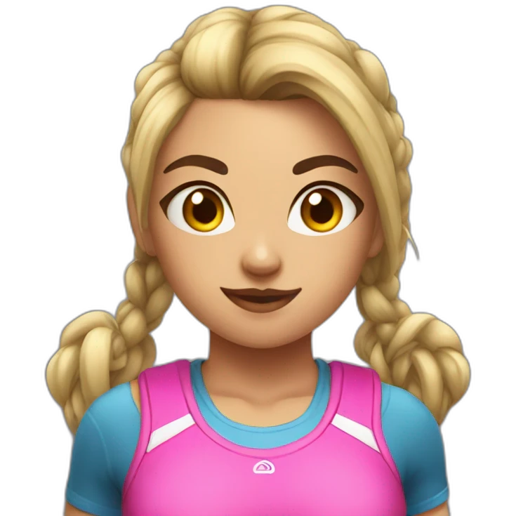 Thick fitness girl gamer emoji