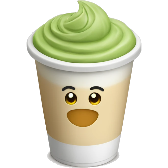 Matcha latte in a plastic cup  emoji