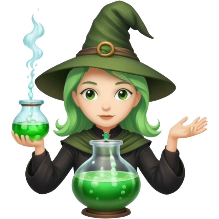 green witch cooking potion emoji