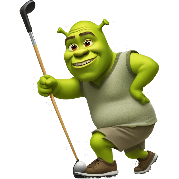 Shrek playing golf emoji