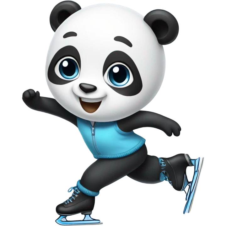 Panda ice skating  emoji