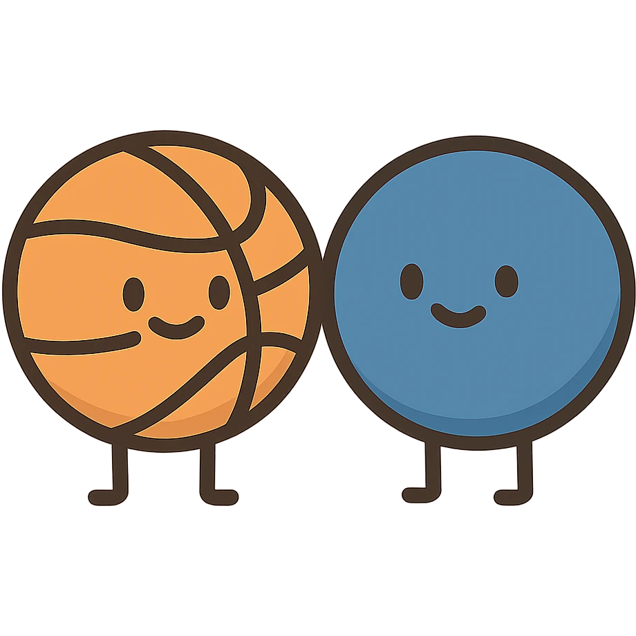 flat toon style two balls standing together, no background emoji