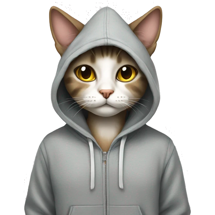 cat wearing a hoodie emoji
