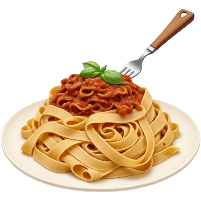 Cinematic Realistic Tagliatelle al Rag√π Dish Emoji, showcasing hand‚Äêcut pasta enveloped in a rich, slow‚Äêcooked meat sauce rendered with detailed textures and hearty, inviting lighting. emoji