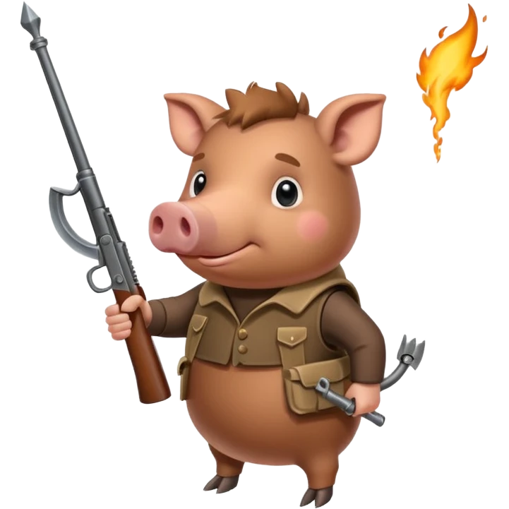 Wildschwein mit waffe in der Hand  emoji