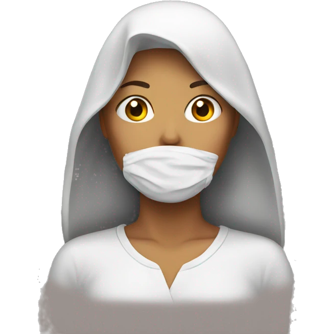 Female with covered mouth emoji