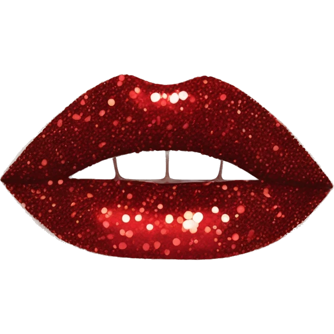 Red ombre lip gloss with a lot of glitter emoji