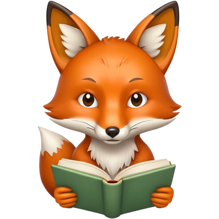 Fox read book emoji