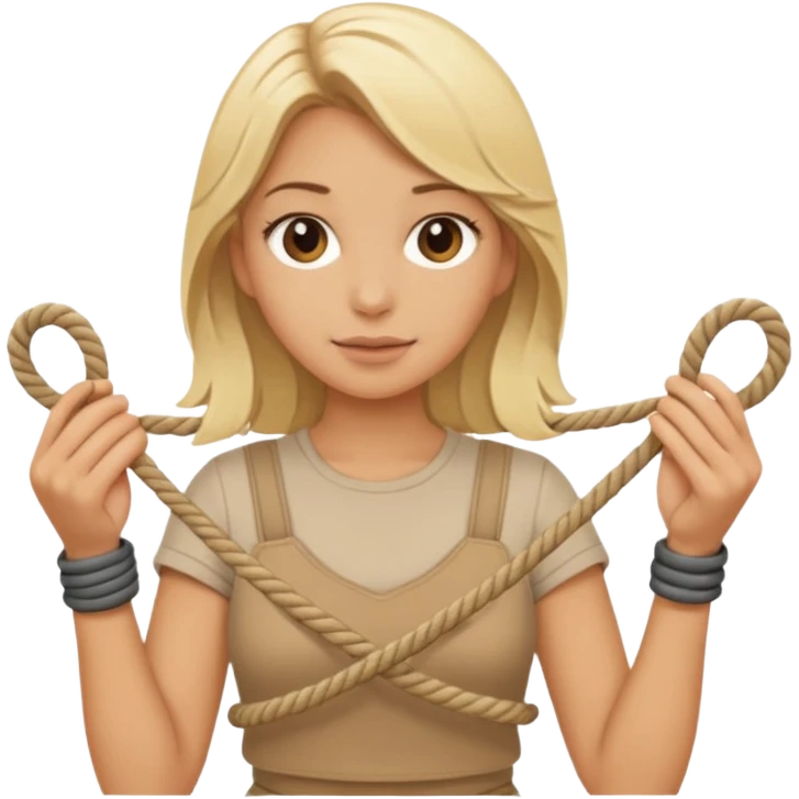Blonde girl, lots of rope  emoji