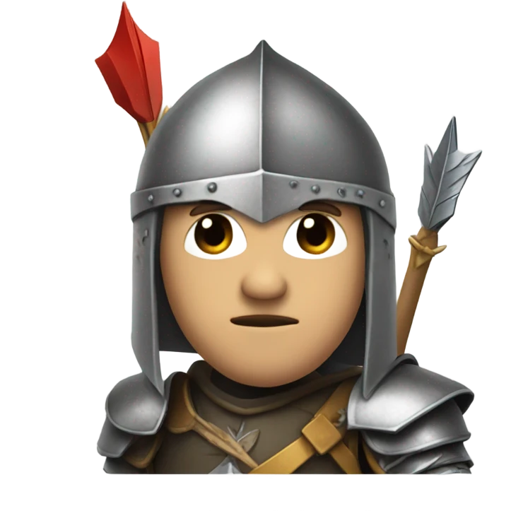 Knight with a arrow in his head emoji
