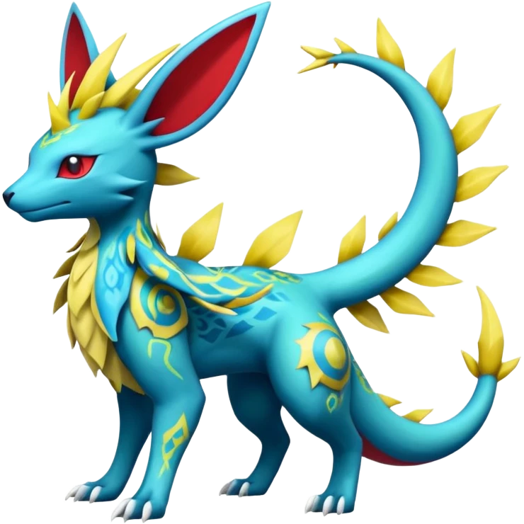 Salamence-Cresselia-Zygarde-Electrike-Jolteon-Fakémon-fusion, full body emoji