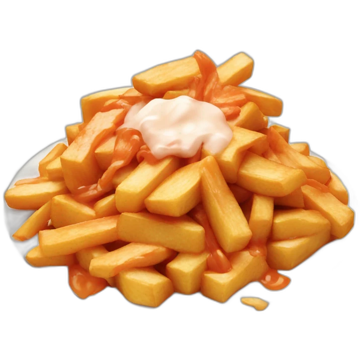 Poutine qui mange du saumon emoji