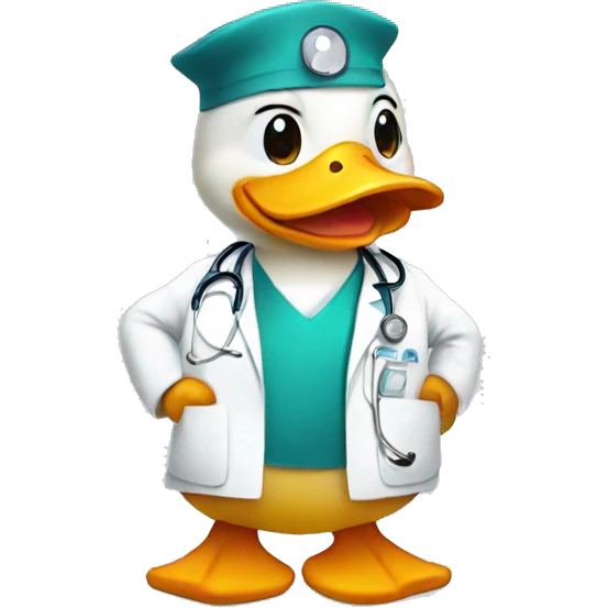 Cute duck wearing doctor uniform  emoji