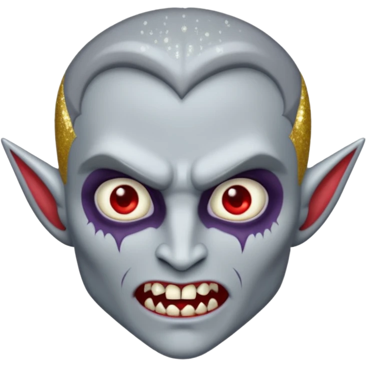 glitter gray dent vampire  emoji