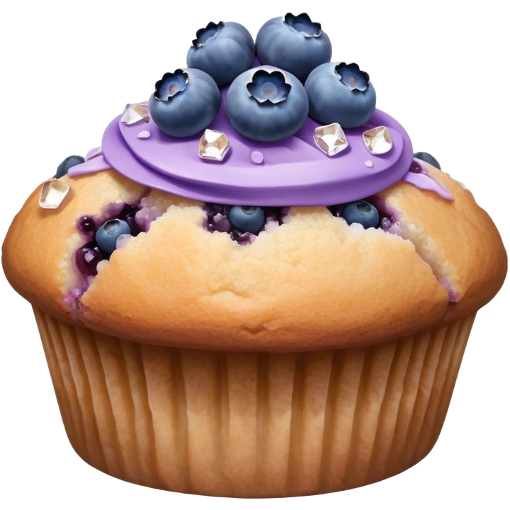 Lavender flower sprig muffin with berries and crystallized sugar emoji