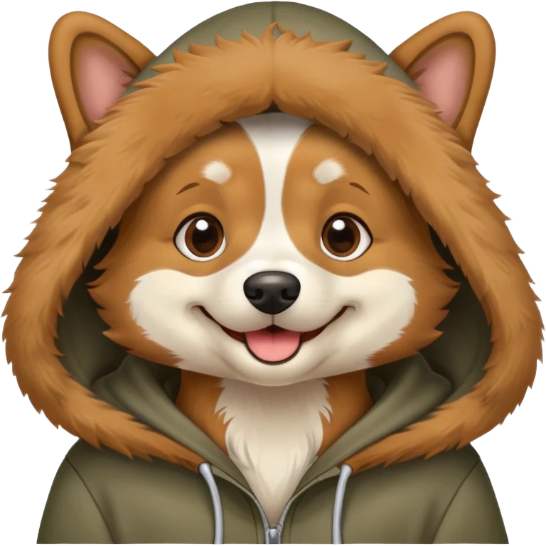 Dog wearing a hoodie emoji