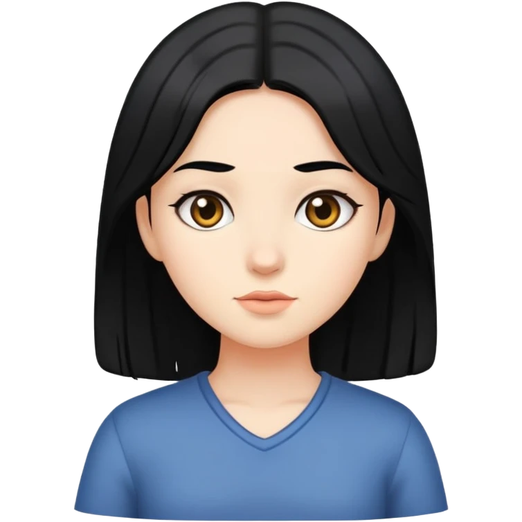 Girl with black hair standing emoji