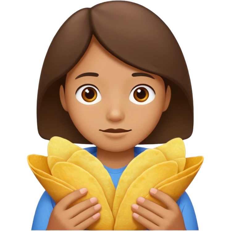 a potato chip sitting on the shoulder of a student emoji
