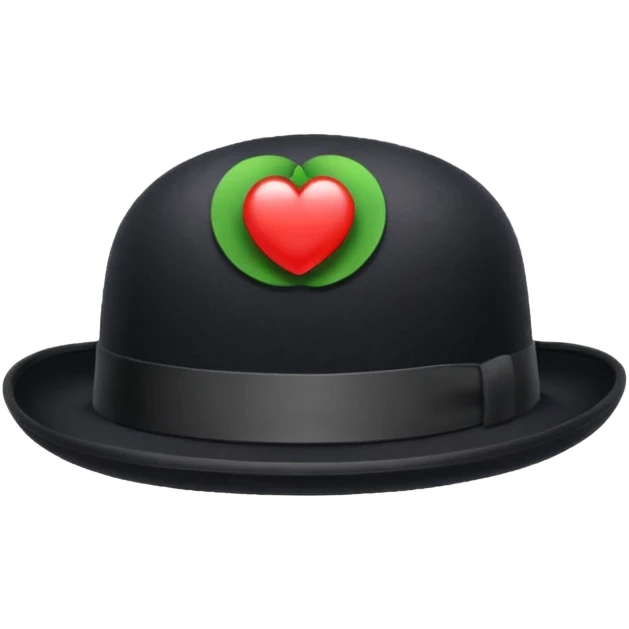 simple black bowler hat on;y emoji