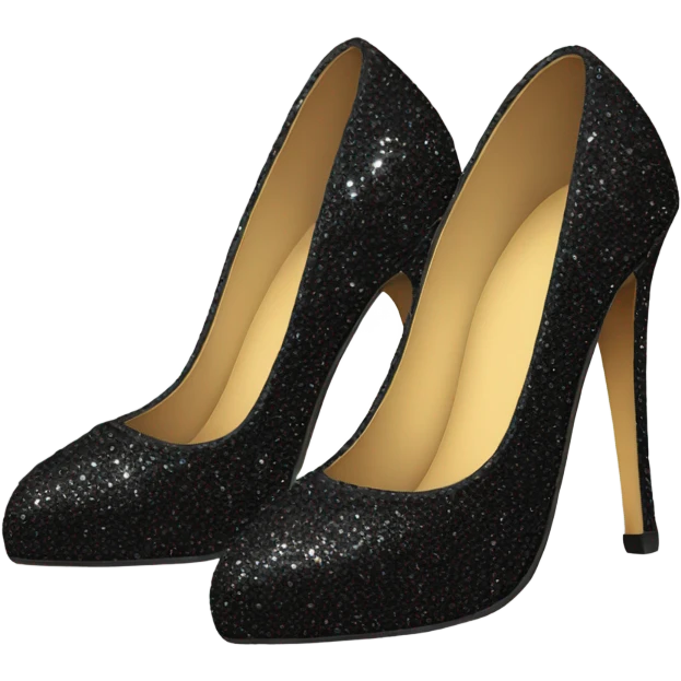 black sparkly high heel emoji